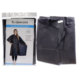 Nylon Styling Cape with Snap Closure-Black by Scalpmaster for Unisex-1 Pc Apron